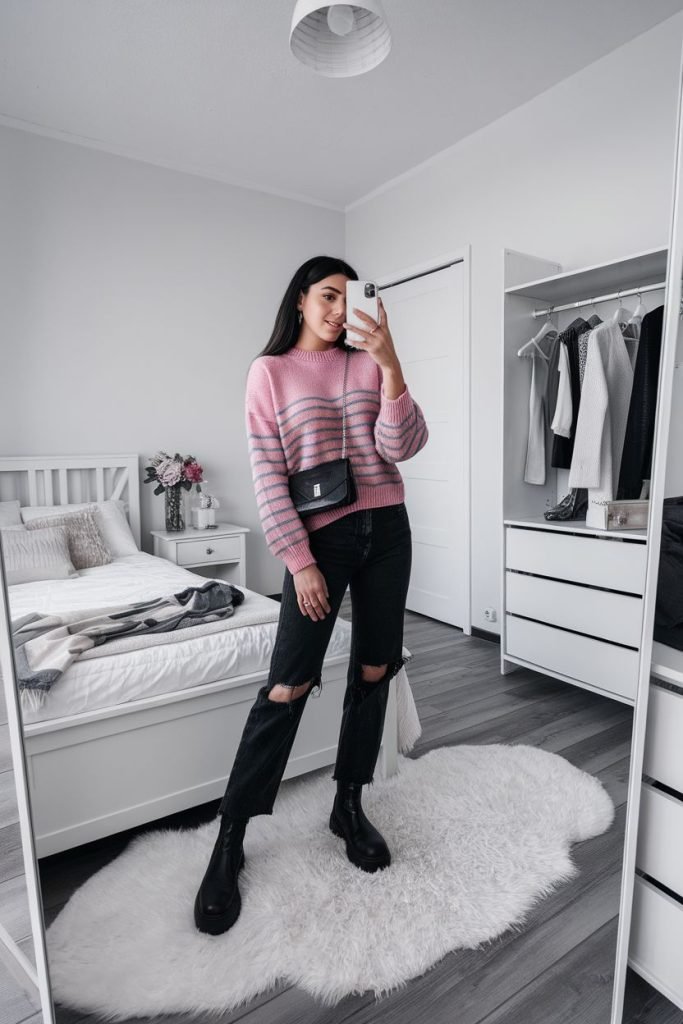 Cropped Knit Sweater Outfit