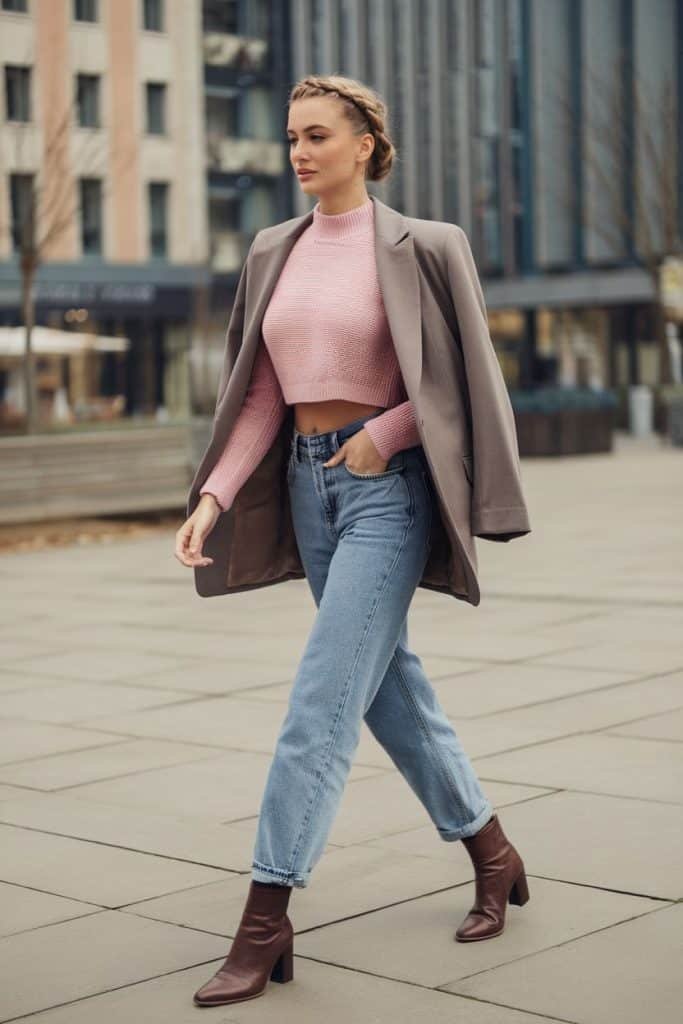 Cropped Knit Sweater Outfit