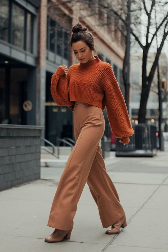 Cropped Knit Sweater Outfit