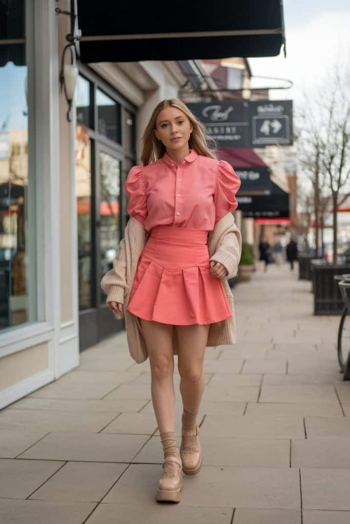 Mini Skirt Layered Outfit