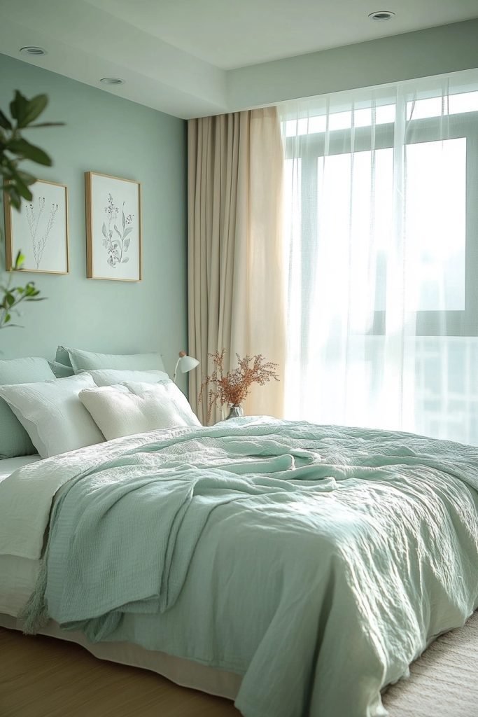 Cool Mint Minimalist Bedroom
