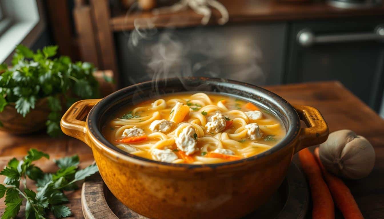 Easy Crockpot Chicken Noodle Soup Recipe | Comfort Food