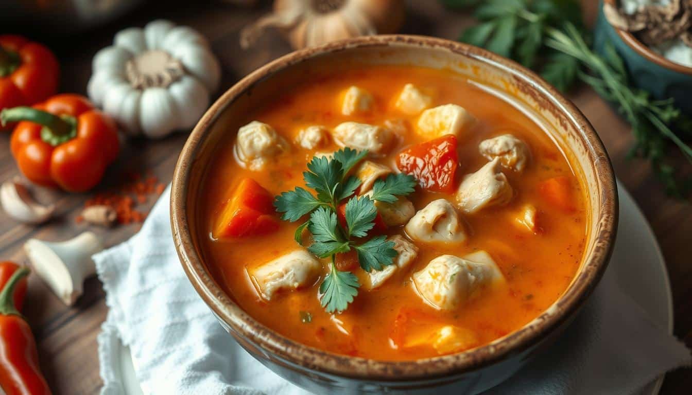 Homemade Hungarian Chicken Paprikash Soup Recipe