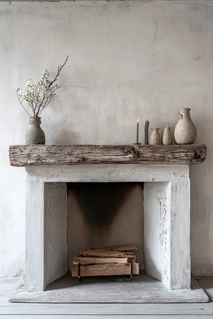 Reclaimed Wood Mantle Fireplace