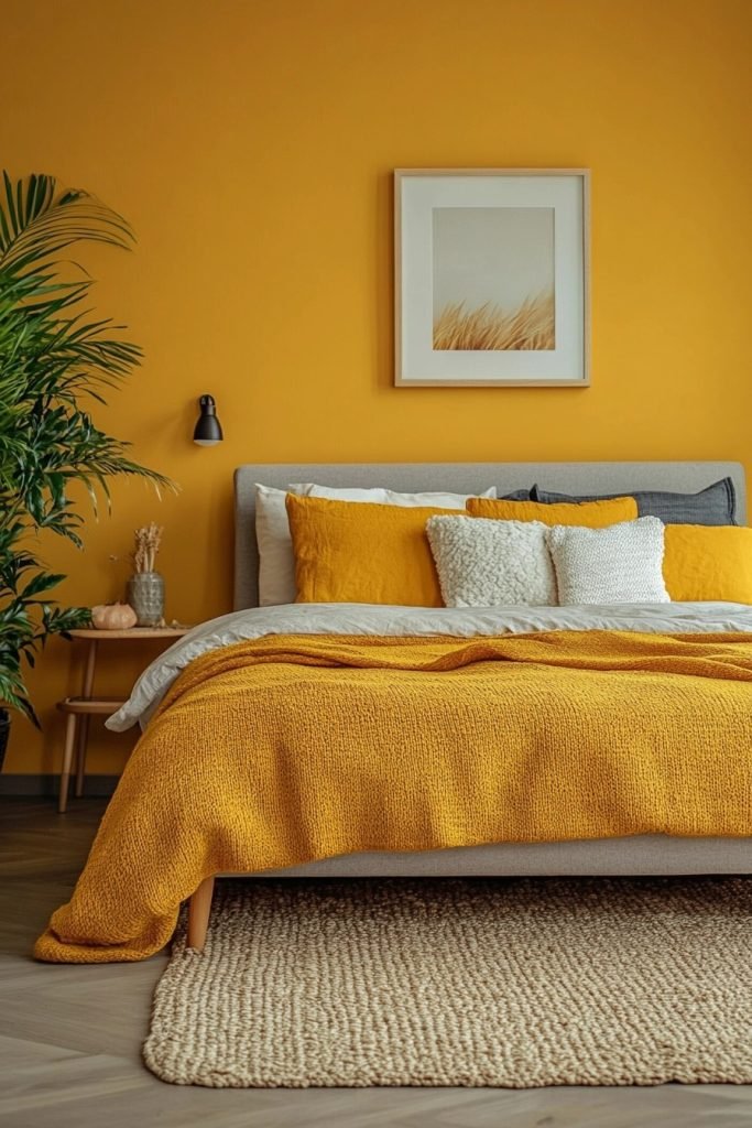 Saffron Yellow Simplicity Bedroom