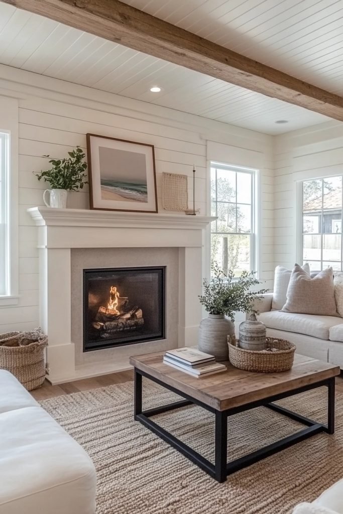 Shiplap Wrapped Fireplace