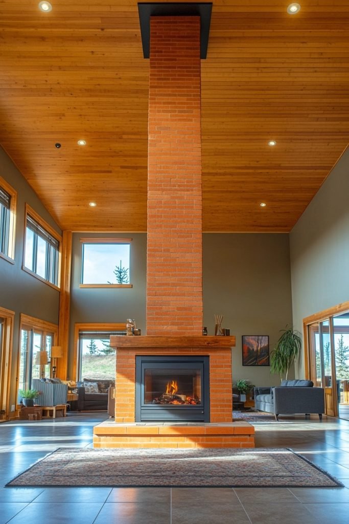 Tall Farmhouse Fireplace