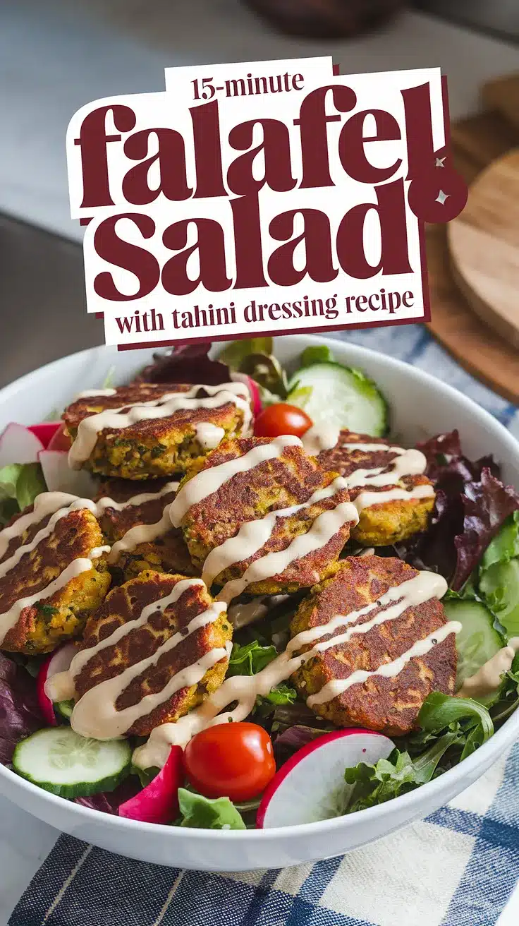 15-Minute Falafel Salad with Tahini Dressing