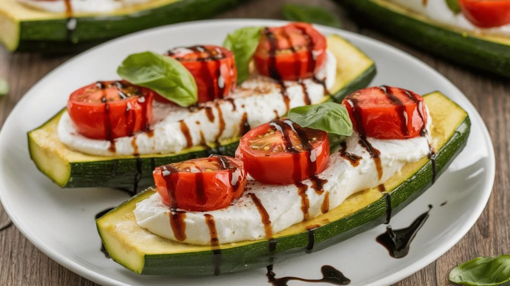 15-Minute Margherita Zucchini Boats