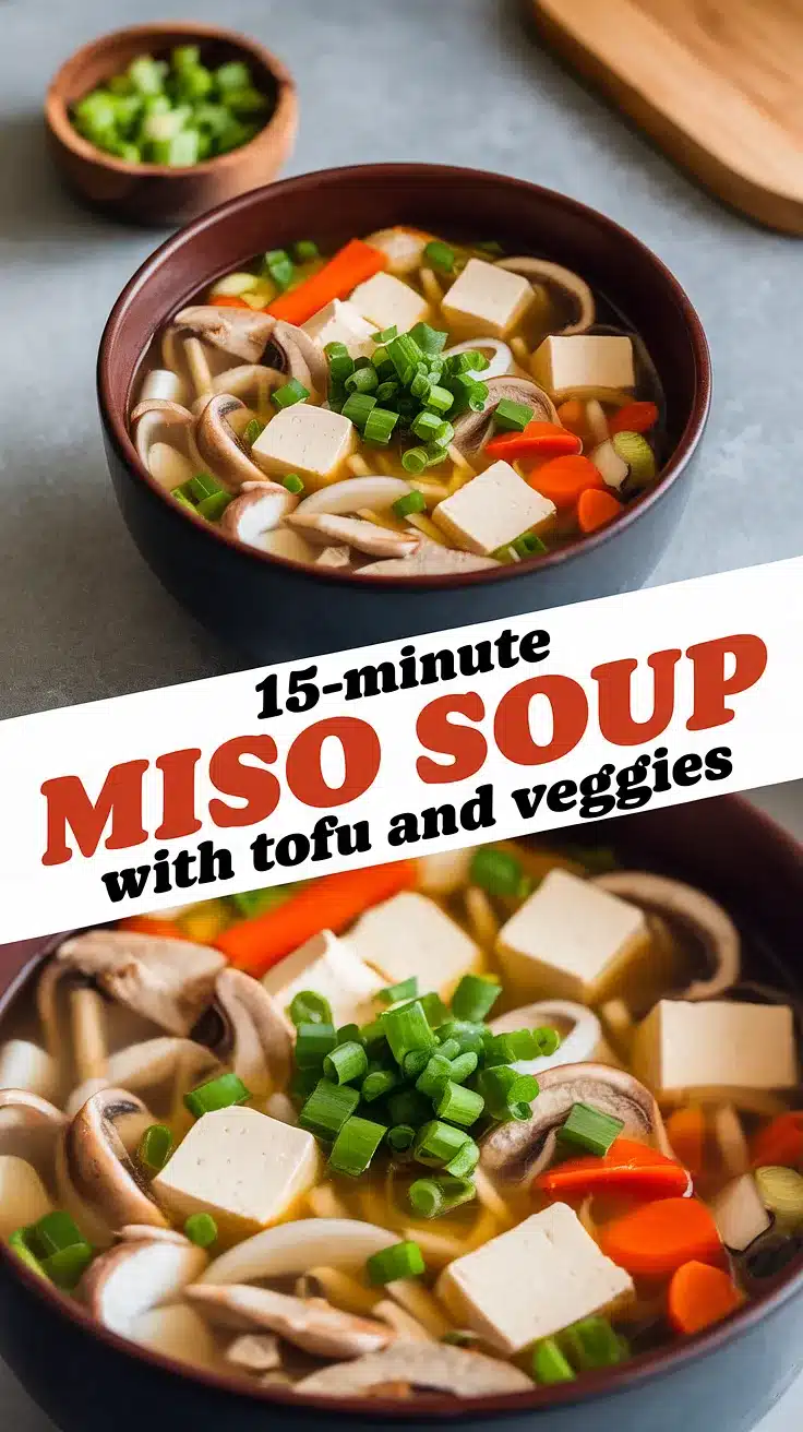 15-Minute Miso Soup with Tofu and Veggies