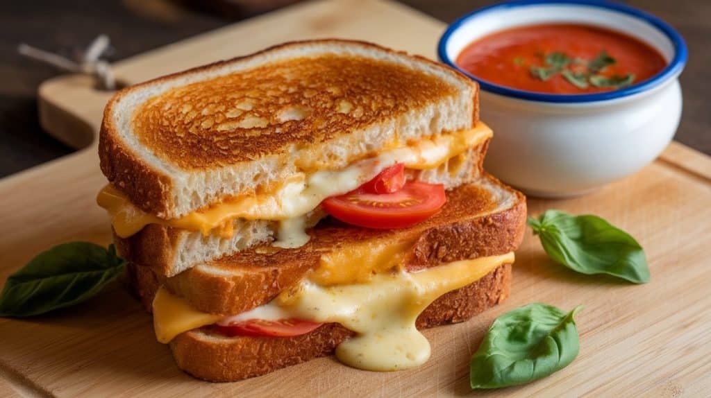 15-Minute Tomato Basil Grilled Cheese Sandwich