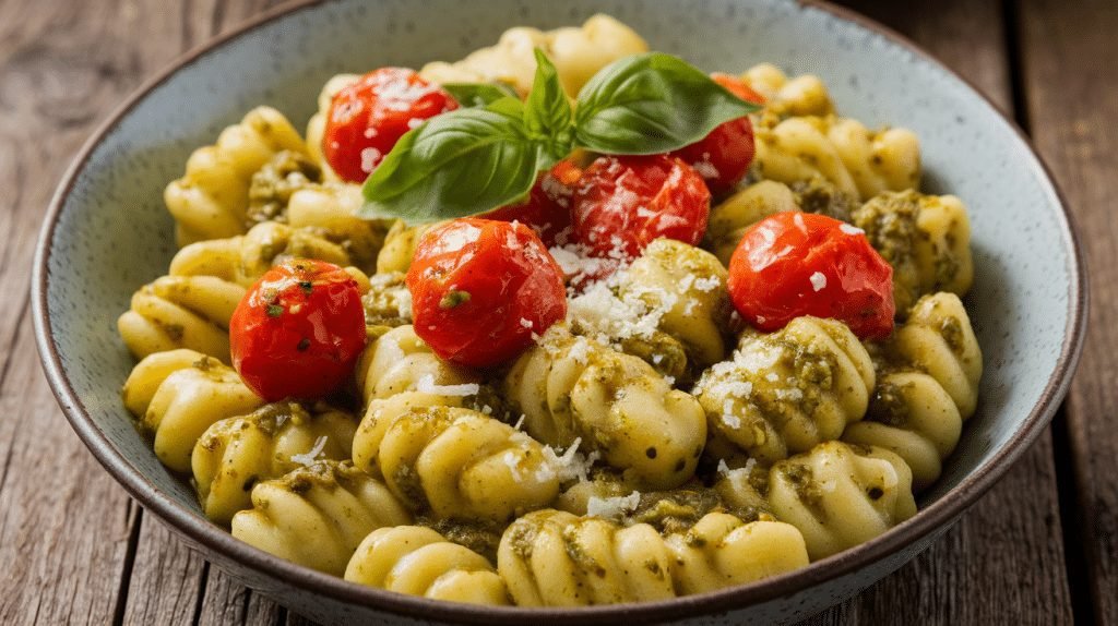 15-Minute Gnocchi with Pesto and Cherry Tomatoes