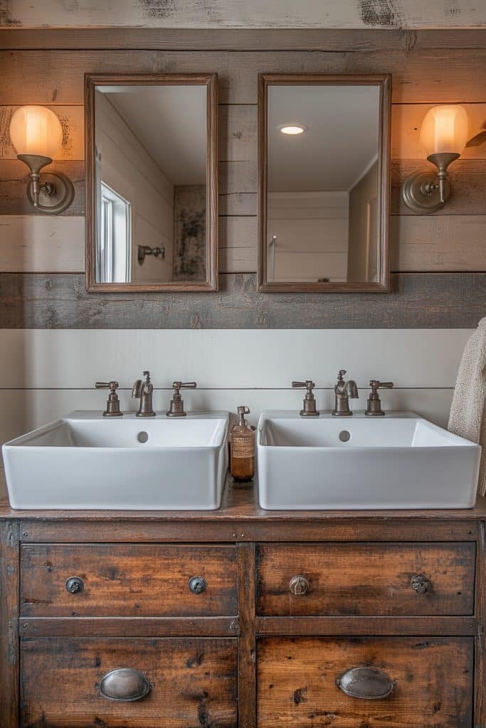 Antique Repurposed Double Sink Vanity