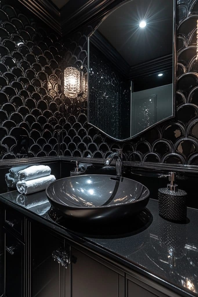 Art Deco Black Bathroom