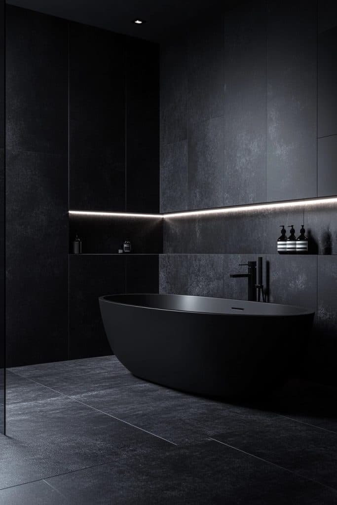 Black Minimalist Wet Room