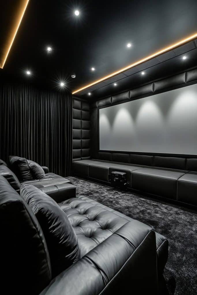 Black and White Cinema Room