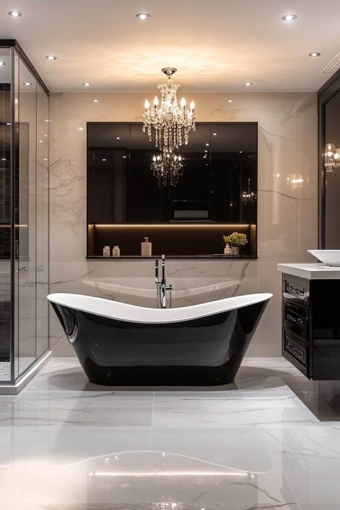 Black and White Glamorous Bathroom
