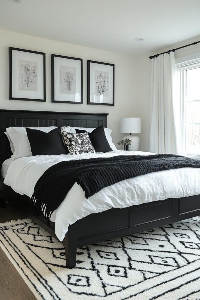 Black and White Minimalist Bedroom