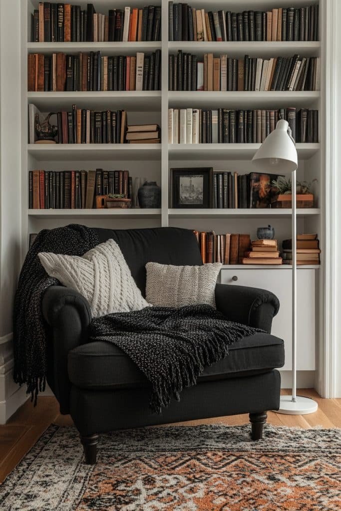 Black and White Reading Nook
