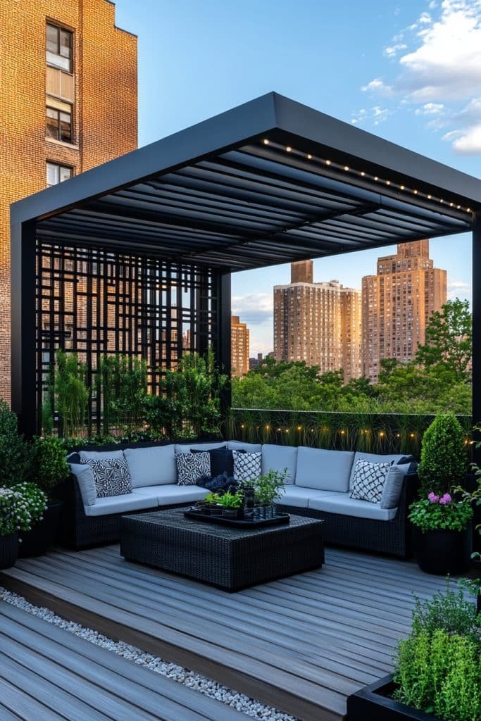 Black and White Rooftop Terrace