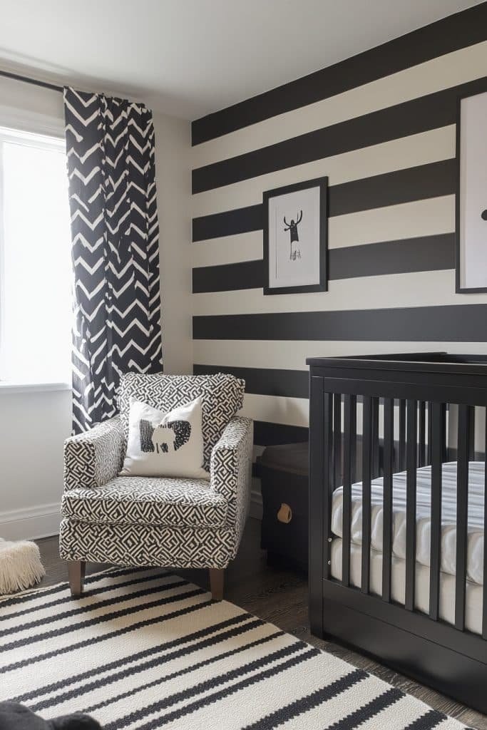 Black and White Striped Nursery