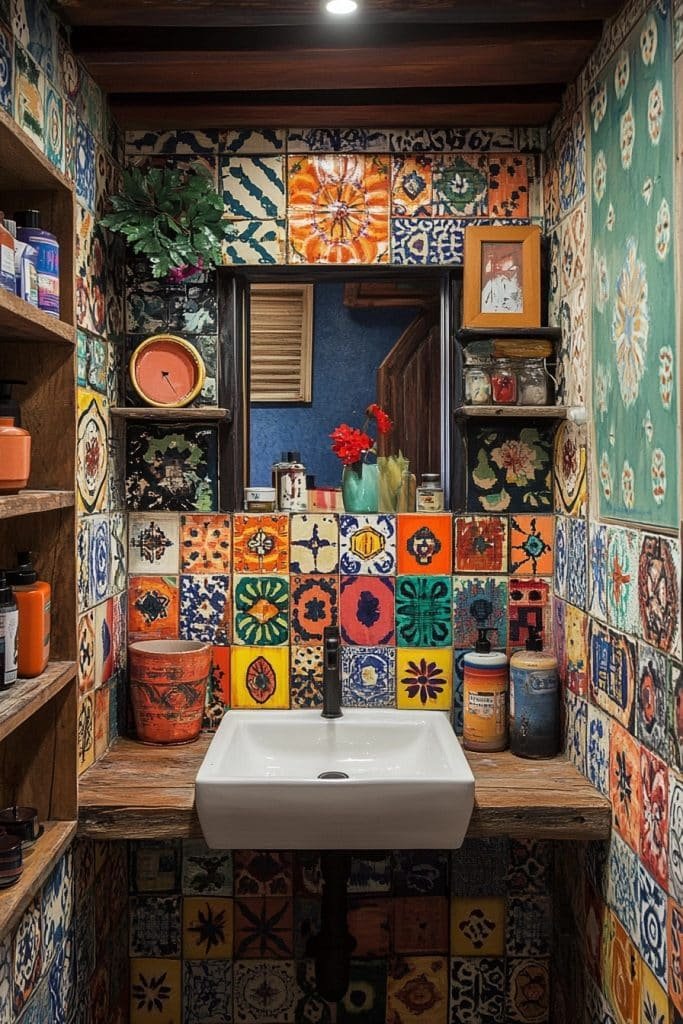 Bohemian Chic Small Bathroom