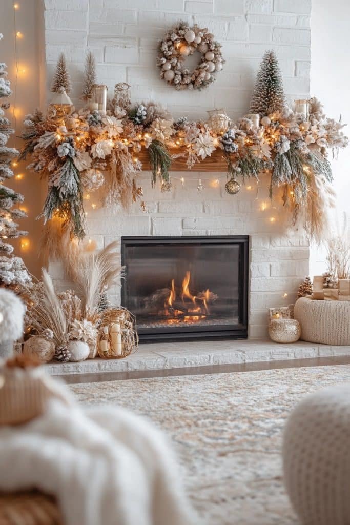 Boho-Inspired Christmas Mantel