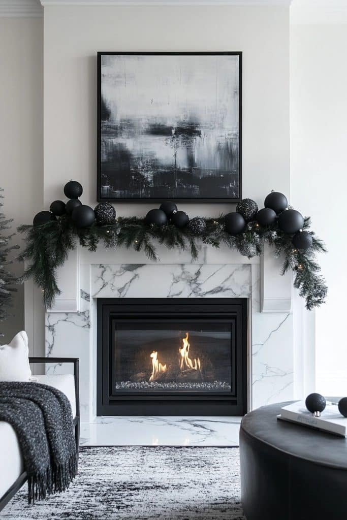 Bold Black and White Fireplace