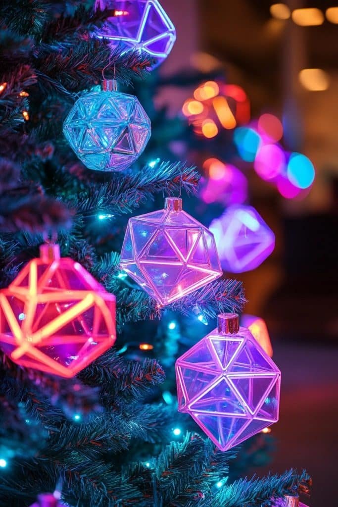 Bright Neon Modern Ornaments