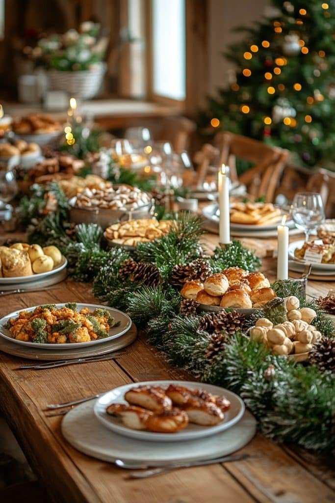 Buffet Table Holiday Style