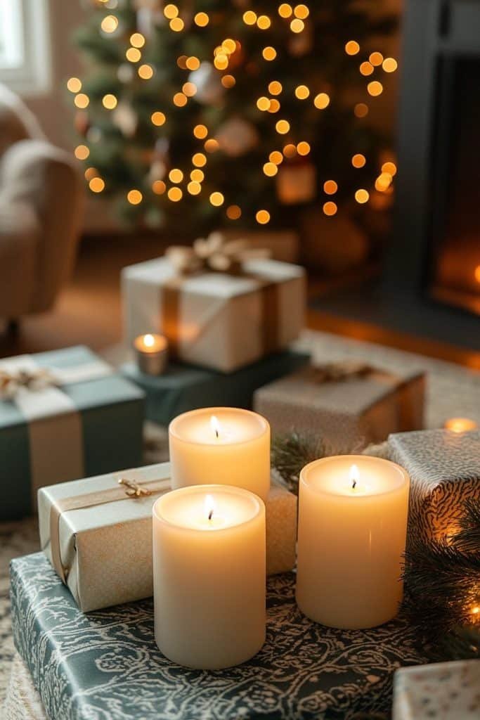 Candle-adorned Gift Wrap