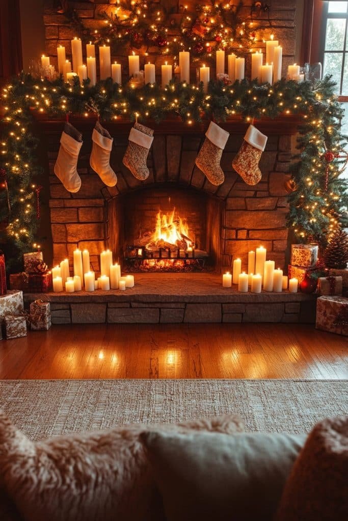 Candlelit Fireplace Glow