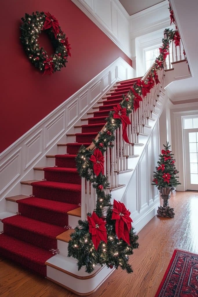 Christmas Red and White Delight for the Staircase