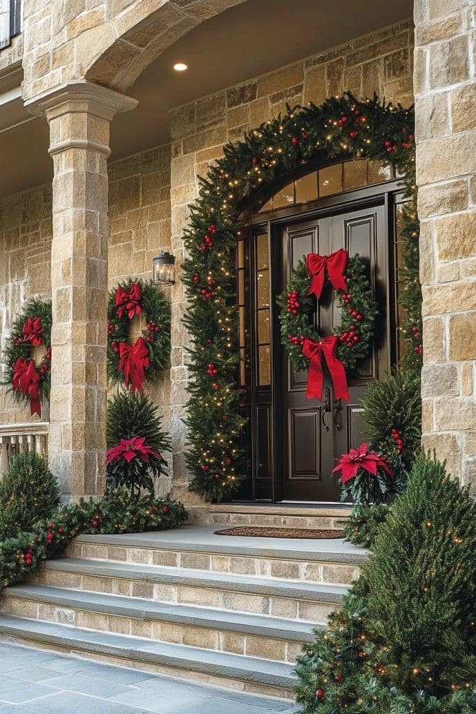 Classic Christmas Porch Wreaths