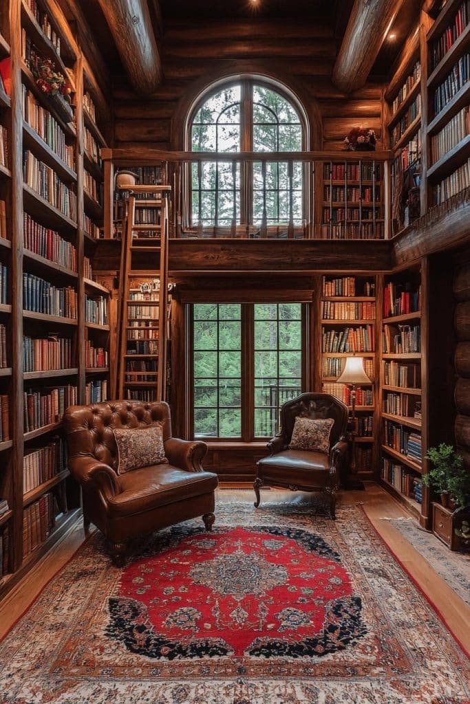Classic Log Home Library