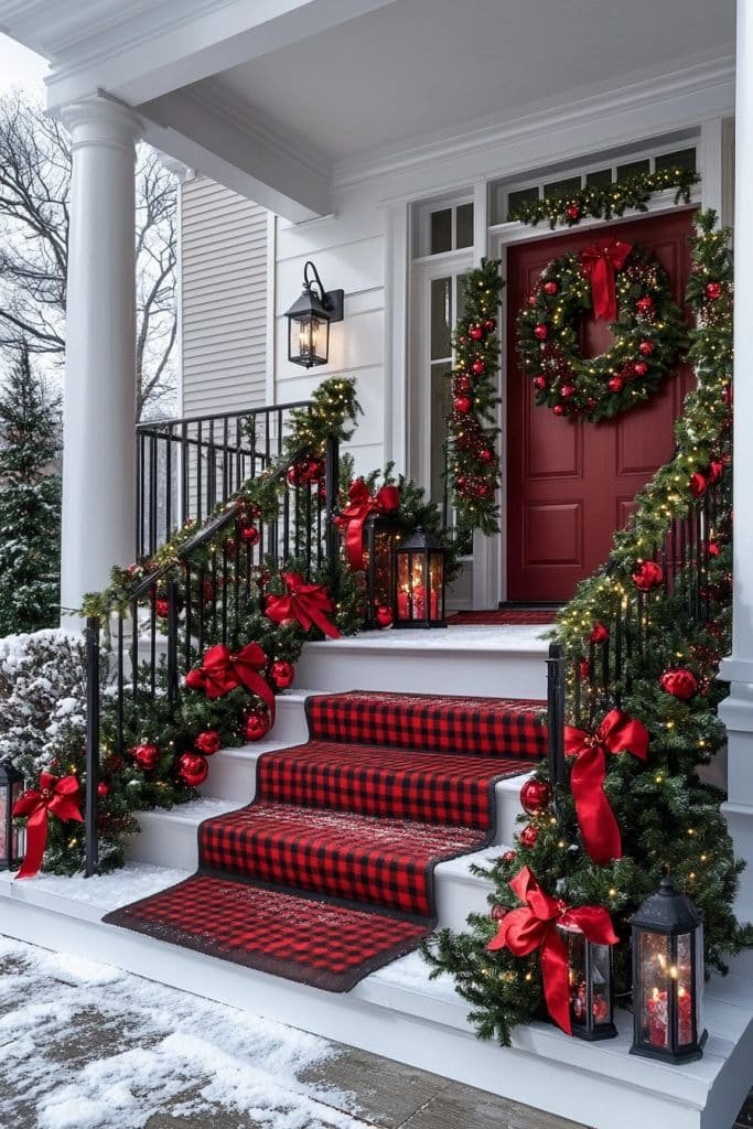 Classic Red and Green Porch Decor