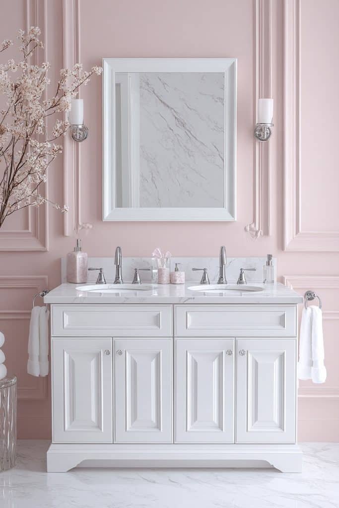Classic White Double Sink Vanity