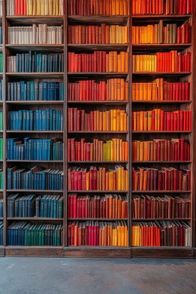Color-Blocked Book Arrangement