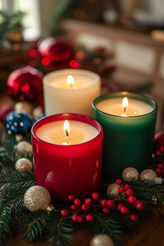 Colorful Candle Trio