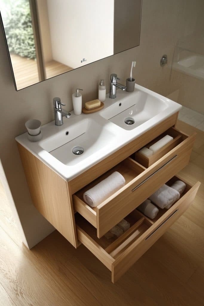 Compact Design Double Vanity for Small Spaces