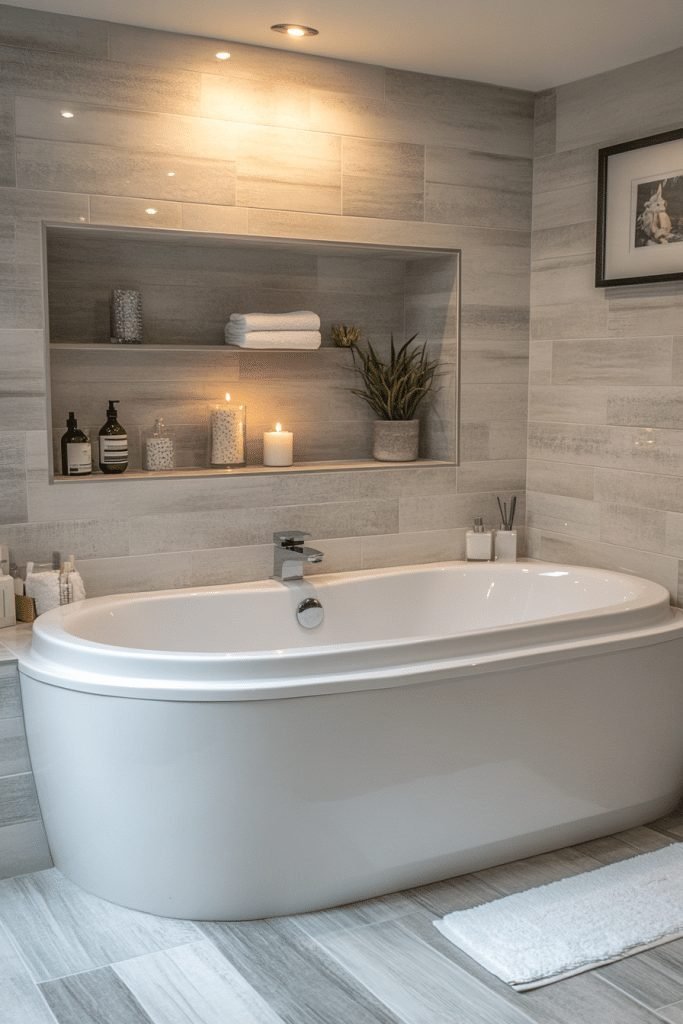 29 Small Bathroom with Tub Ideas to Enhance Your Bathroom’s Style 5 Contemporary Alcove Tub Space