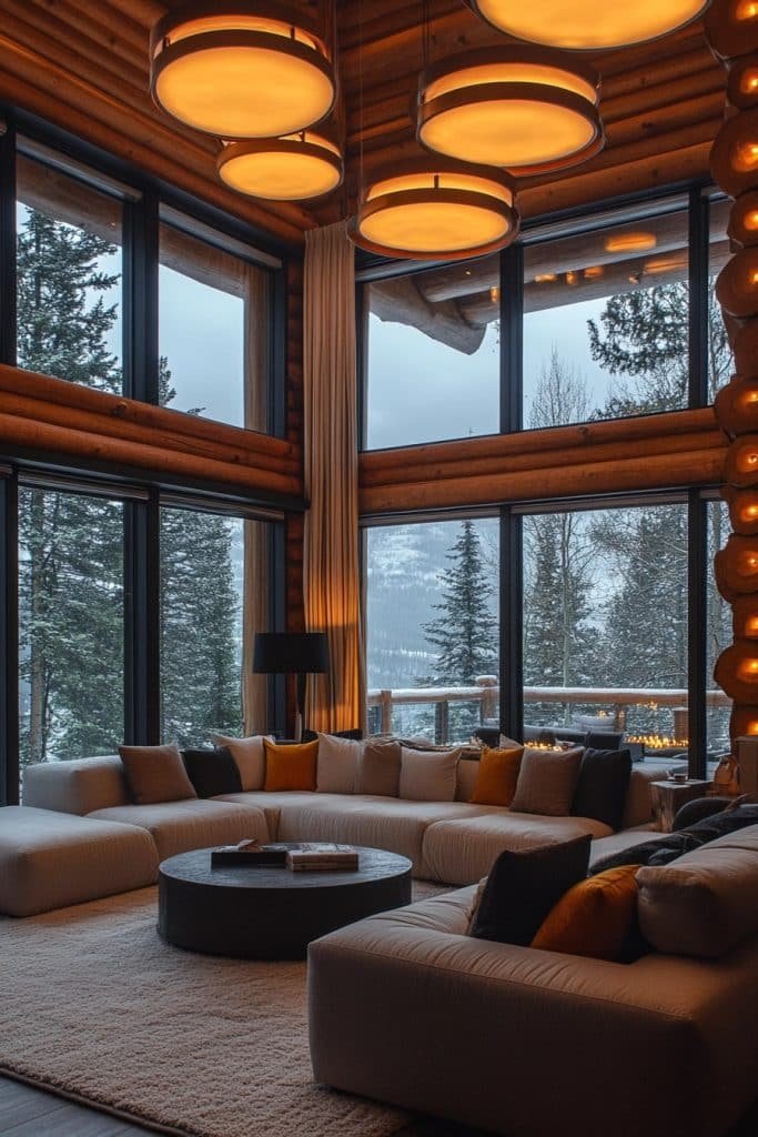 Contemporary Log Home Decor