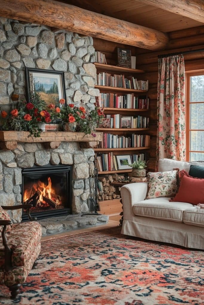 Cottage-Style Log Home Interiors