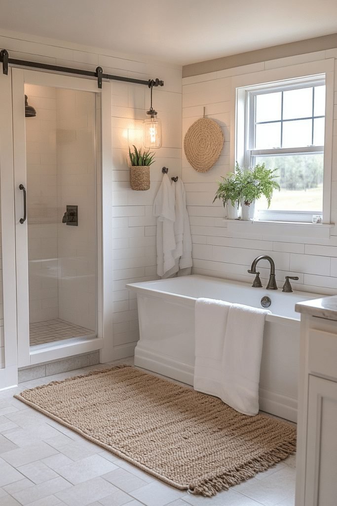 29 Small Bathroom With Tub And Shower Combo Farmhouse Ideas for a Timeless and Cozy Look 18 Country Comfort