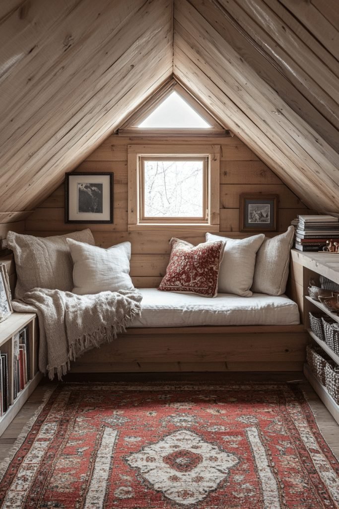 Cozy Log Home Attic