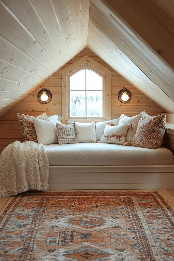29 Log Home Aesthetic Ideas to Infuse Your Space with Cozy Character 26 Cozy Log Home Attic Space