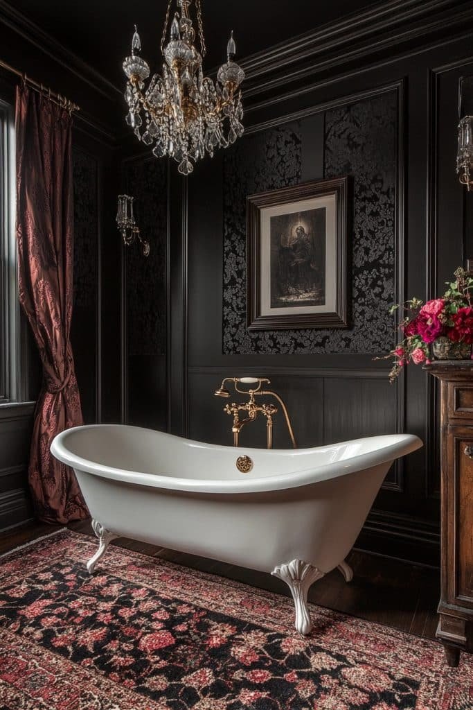 Dark Opulent Victorian Bathroom
