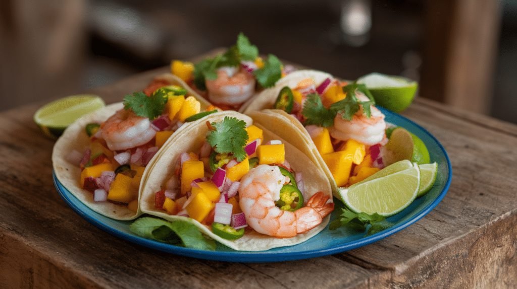 15-Minute Shrimp and Mango Salsa Tacos