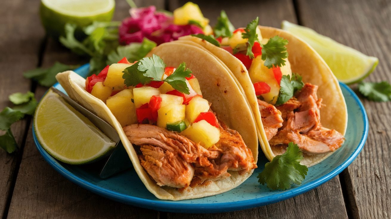 15-Minute BBQ Pineapple Chicken Tacos - Courtneys World