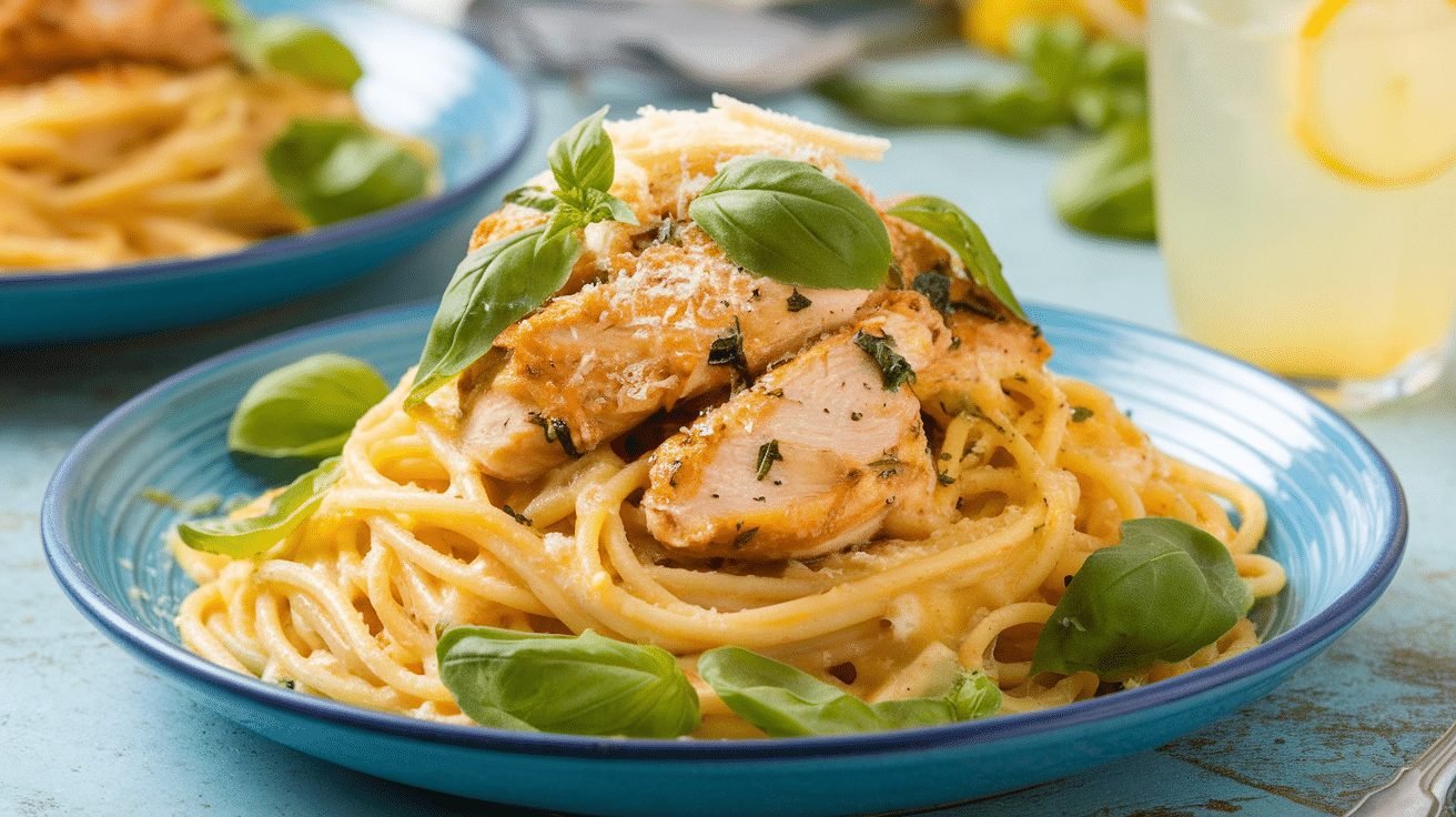 15-Minute Lemon Basil Chicken Pasta - Courtneys World